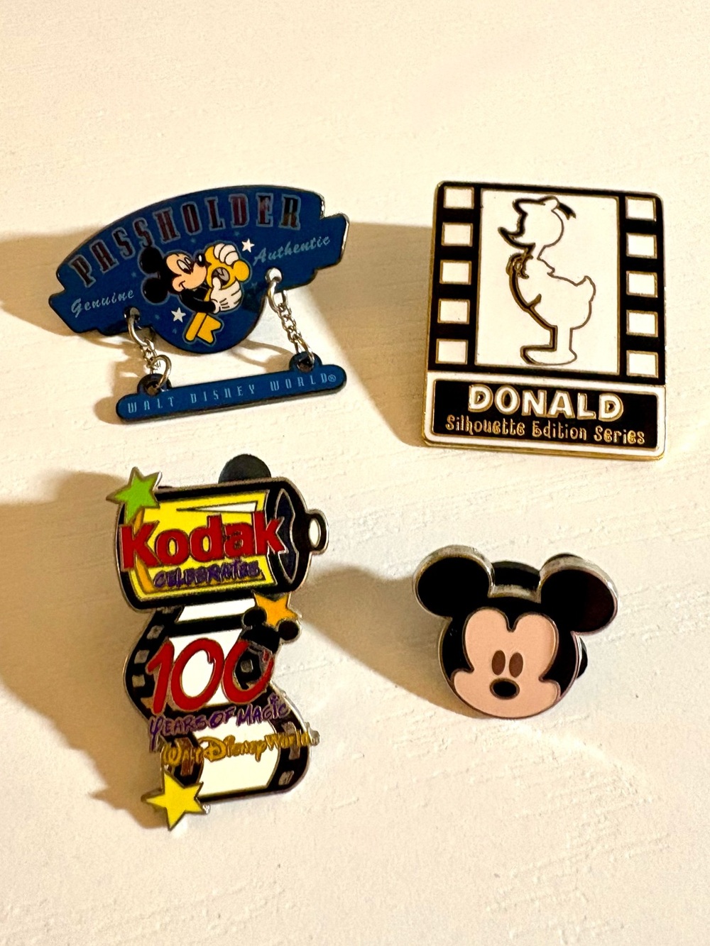 Disney Trading Pin Lot Vintage 2001 2002 2006 Mickey Donald Kodak Passholder